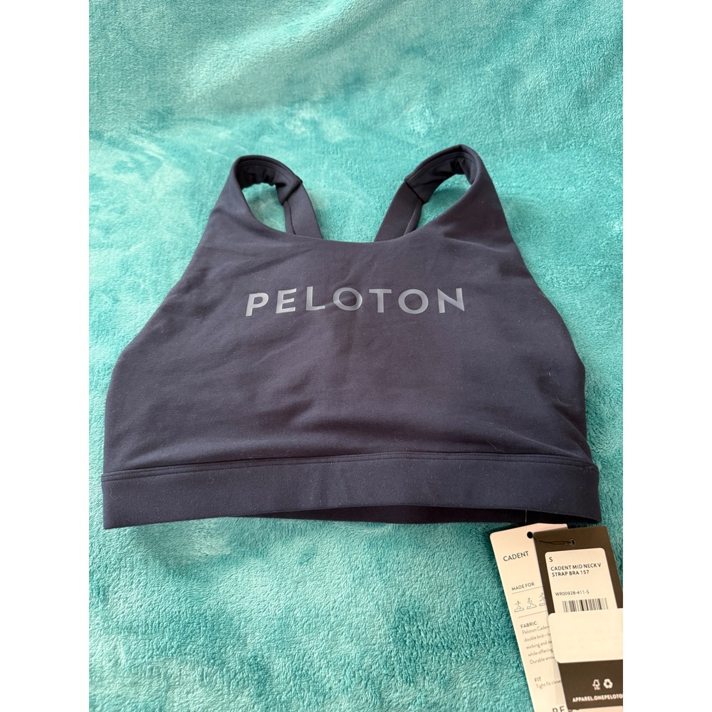 Peloton Cadent Mid Neck V Strap Bra Navy‎ Blue WR00928-411-S Small